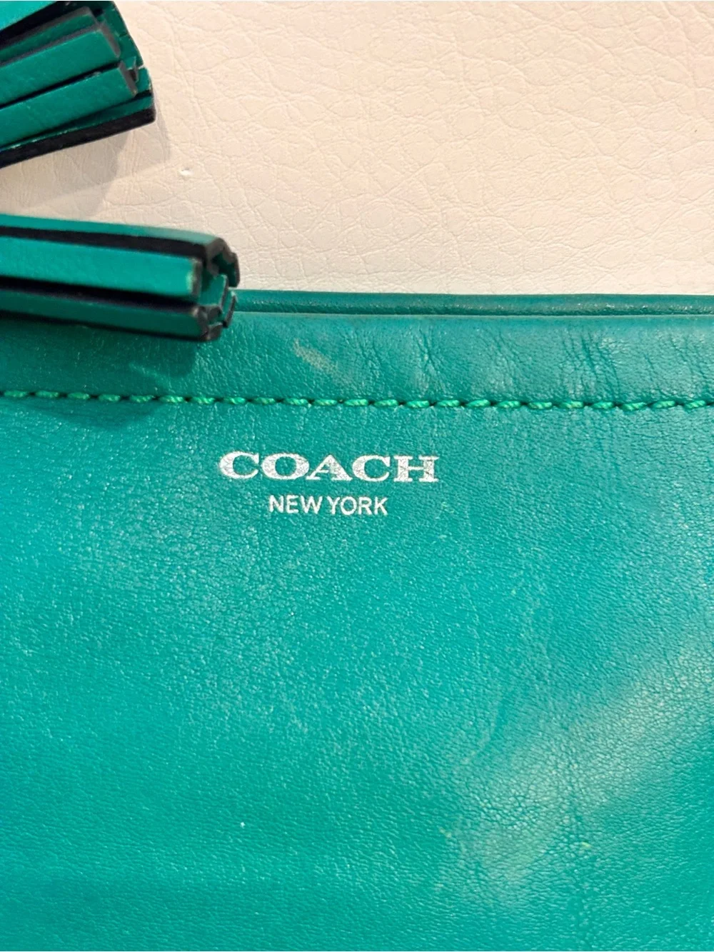 Coach Green Leather Wristlet Clutch - Picture 2 of 15